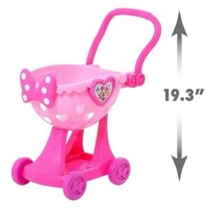 Disney Pink Toy Shopping Cart with Bow and Heart